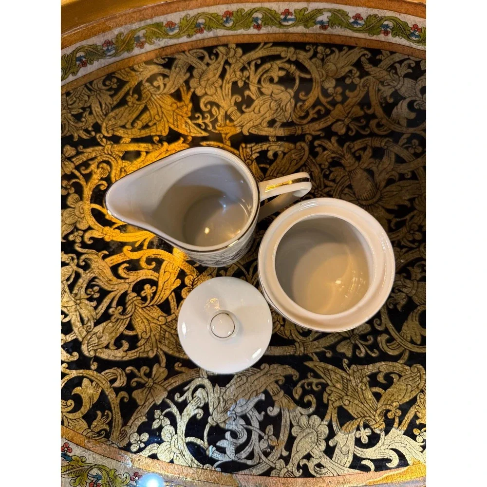 Vintage Robert Mayokok Cream and Sugar Set: Inuit‎ Art Porcelain, Made in Japan